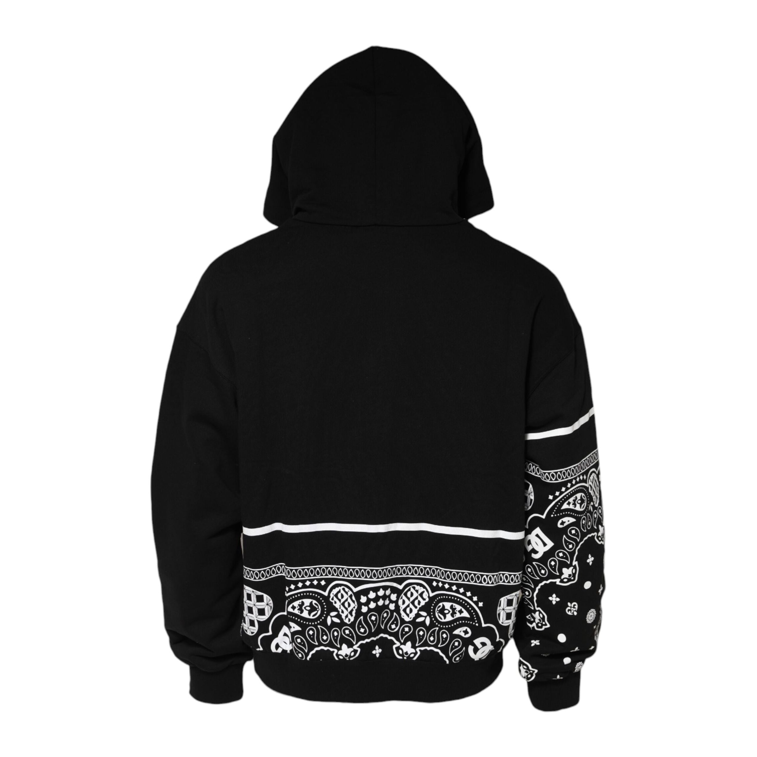 Dolce & Gabbana Black Bandana Hooded Sweatshirt