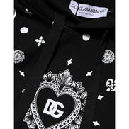 Dolce & Gabbana Black Bandana Hooded Sweatshirt