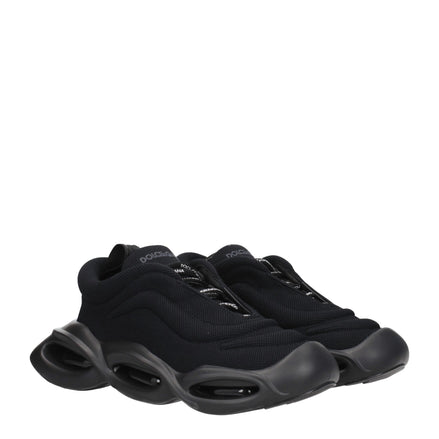 Dolce & Gabbana Black Fabric Chunky Sneakers