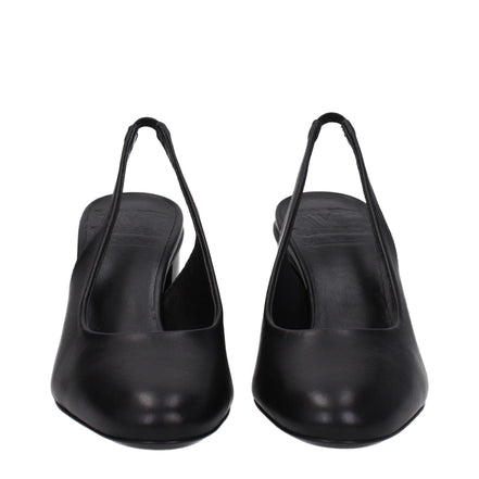 Max Mara Black Leather High Heel Pumps