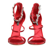 Dolce & Gabbana Sandales à talons Keira en satin rouge et cristaux