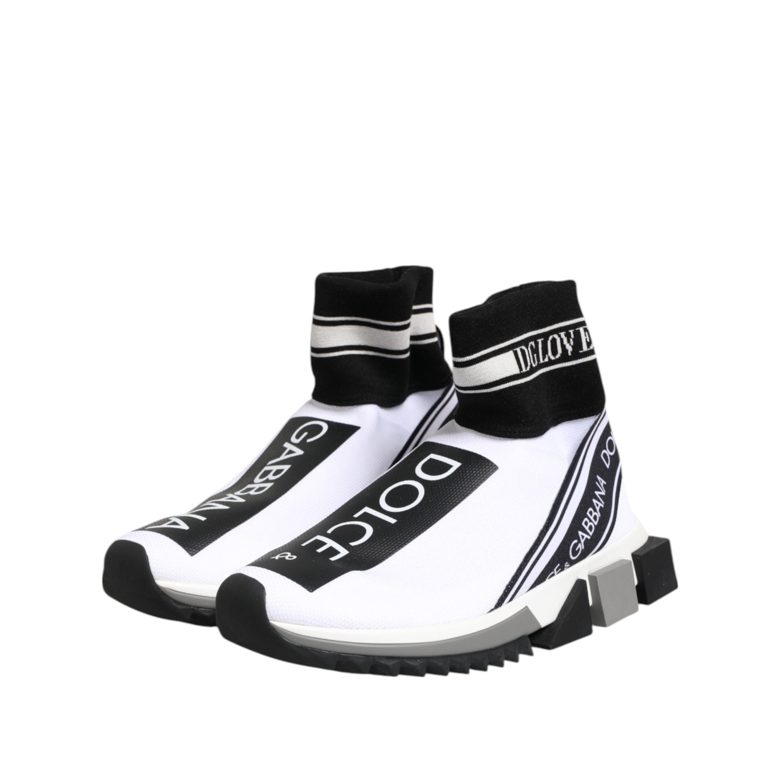 Scarpe da ginnastica Dolce & Gabbana Sorrento Socks bianche e nere