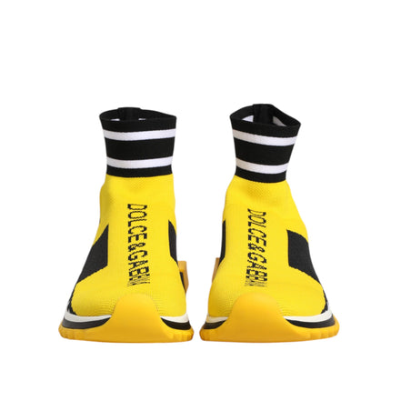 Dolce & Gabbana Yellow Black Sorrento Socks Sneakers