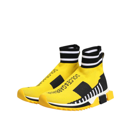 Dolce & Gabbana Yellow Black Sorrento Socks Sneakers
