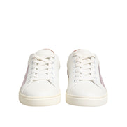 Chaussures Sneakers Basses Dolce & Gabbana en Cuir Blanc Rose