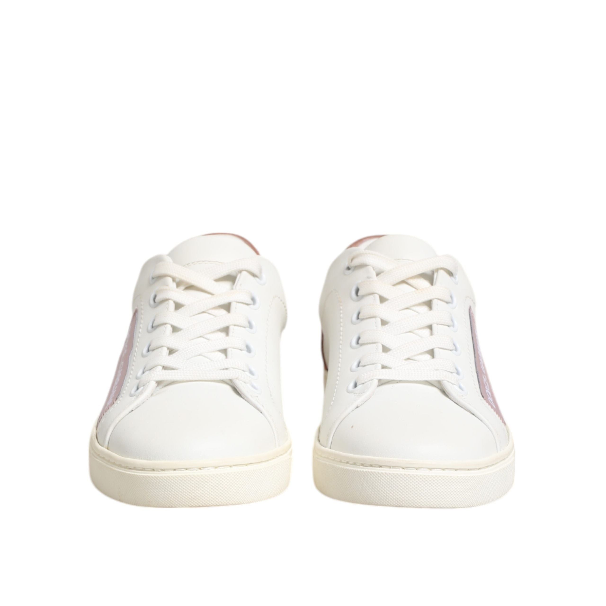 Chaussures Sneakers Basses Dolce & Gabbana en Cuir Blanc Rose