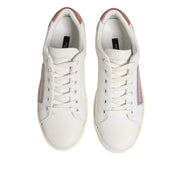 Chaussures Sneakers Basses Dolce & Gabbana en Cuir Blanc Rose