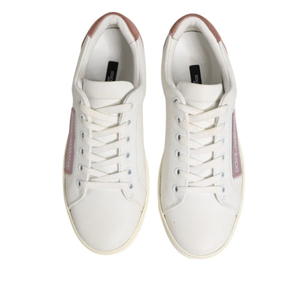 Chaussures Sneakers Basses Dolce & Gabbana en Cuir Blanc Rose