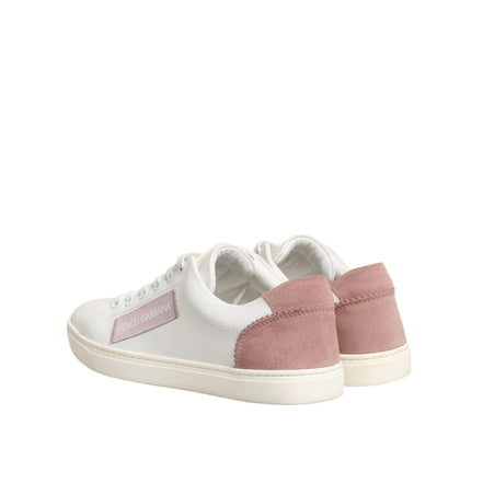 Chaussures Sneakers Basses Dolce & Gabbana en Cuir Blanc Rose