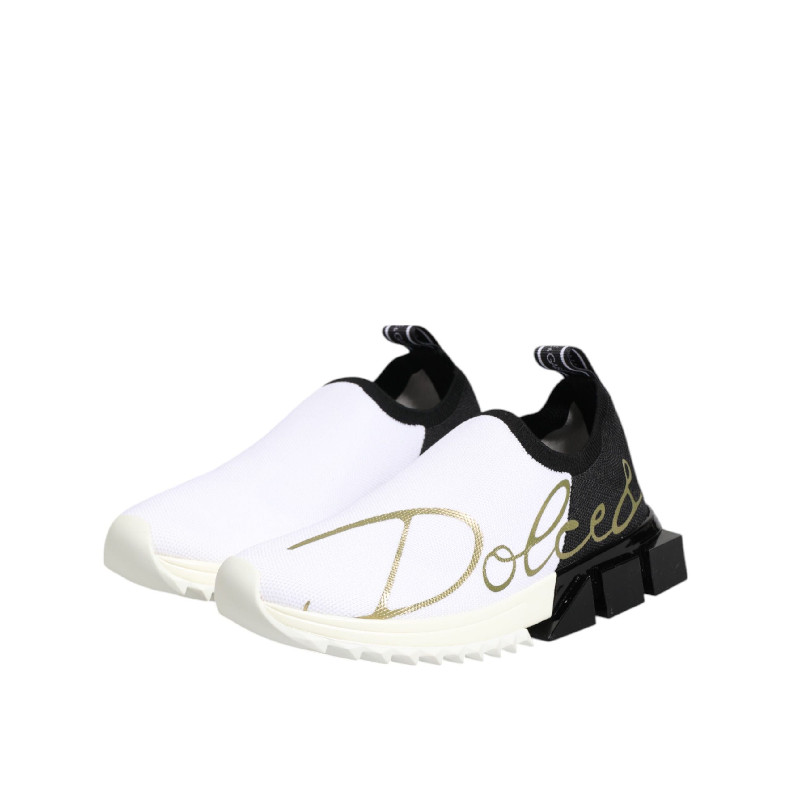 Dolce & Gabbana White Black Low Top Sorrento Sneakers