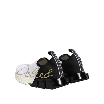 Dolce & Gabbana White Black Low Top Sorrento Sneakers