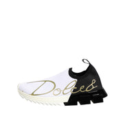 Dolce & Gabbana White Black Low Top Sorrento Sneakers