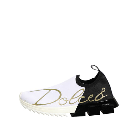 Dolce & Gabbana White Black Low Top Sorrento Sneakers