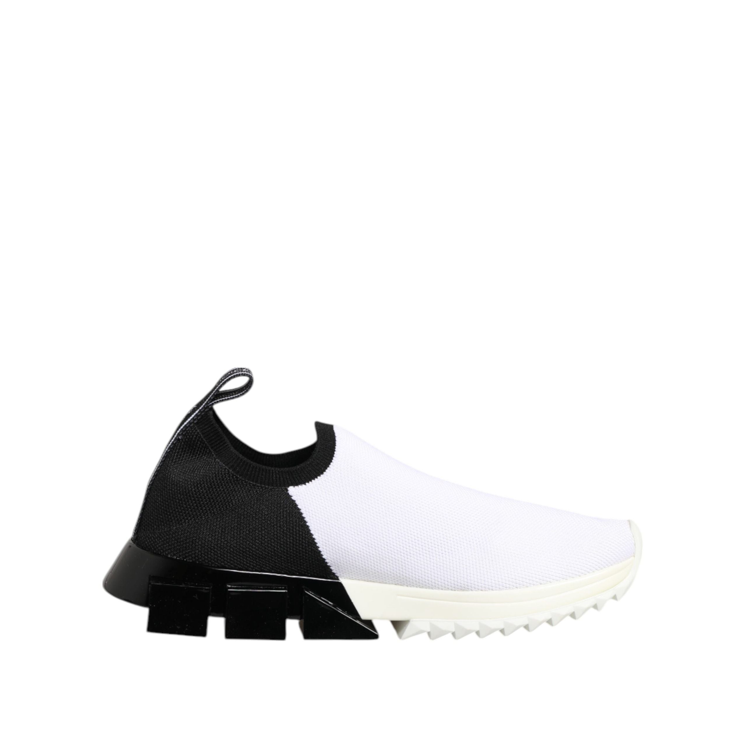 Dolce & Gabbana White Black Low Top Sorrento Sneakers