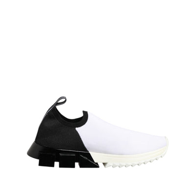 Dolce & Gabbana White Black Low Top Sorrento Sneakers