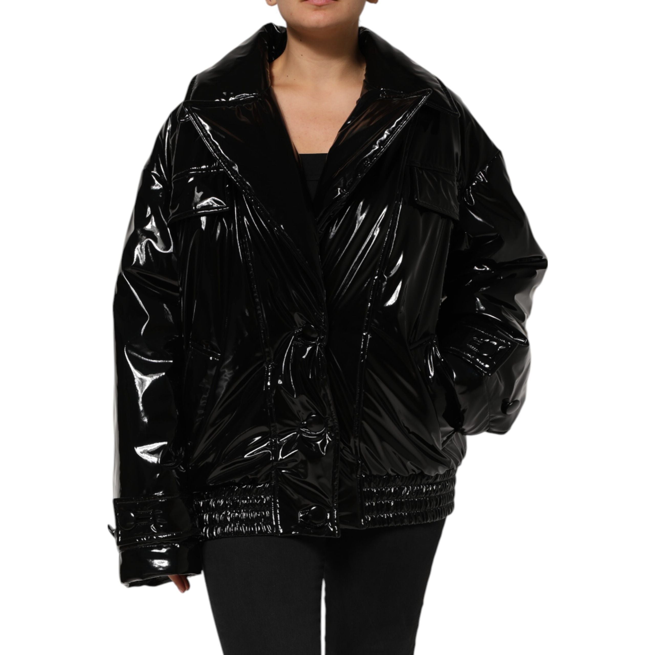 Dolce & Gabbana Black Quilted Puffer Coat Jacket