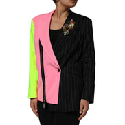 Veste-Manteau Ornée en Patchwork Multicolore Dolce & Gabbana