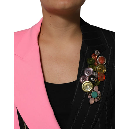Veste-Manteau Ornée en Patchwork Multicolore Dolce & Gabbana