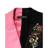 Veste-Manteau Ornée en Patchwork Multicolore Dolce & Gabbana