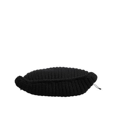 Dolce & Gabbana Black Cashmere Knitted Leather Shoulder Bag