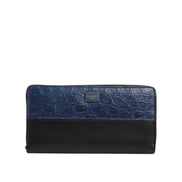 Portefeuille Clutch Continental pour homme Dolce & Gabbana en cuir exotique noir et bleu