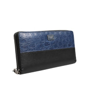 Portefeuille Clutch Continental pour homme Dolce & Gabbana en cuir exotique noir et bleu