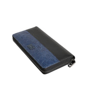 Portefeuille Clutch Continental pour homme Dolce & Gabbana en cuir exotique noir et bleu