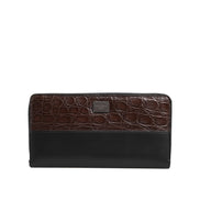 Portefeuille Continental pour Homme en Cuir Exotique Noir et Marron Dolce & Gabbana