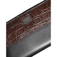 Portefeuille Continental pour Homme en Cuir Exotique Noir et Marron Dolce & Gabbana