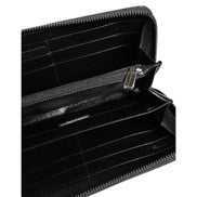 Dolce & Gabbana Portafoglio Continentale Zip Around In Pelle Leopardata Nera Grigia