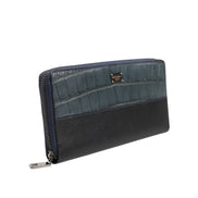 Portefeuille Clutch Continental pour homme Dolce & Gabbana en cuir exotique noir et bleu