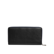 Portefeuille Clutch Continental pour homme Dolce & Gabbana en cuir exotique noir et bleu