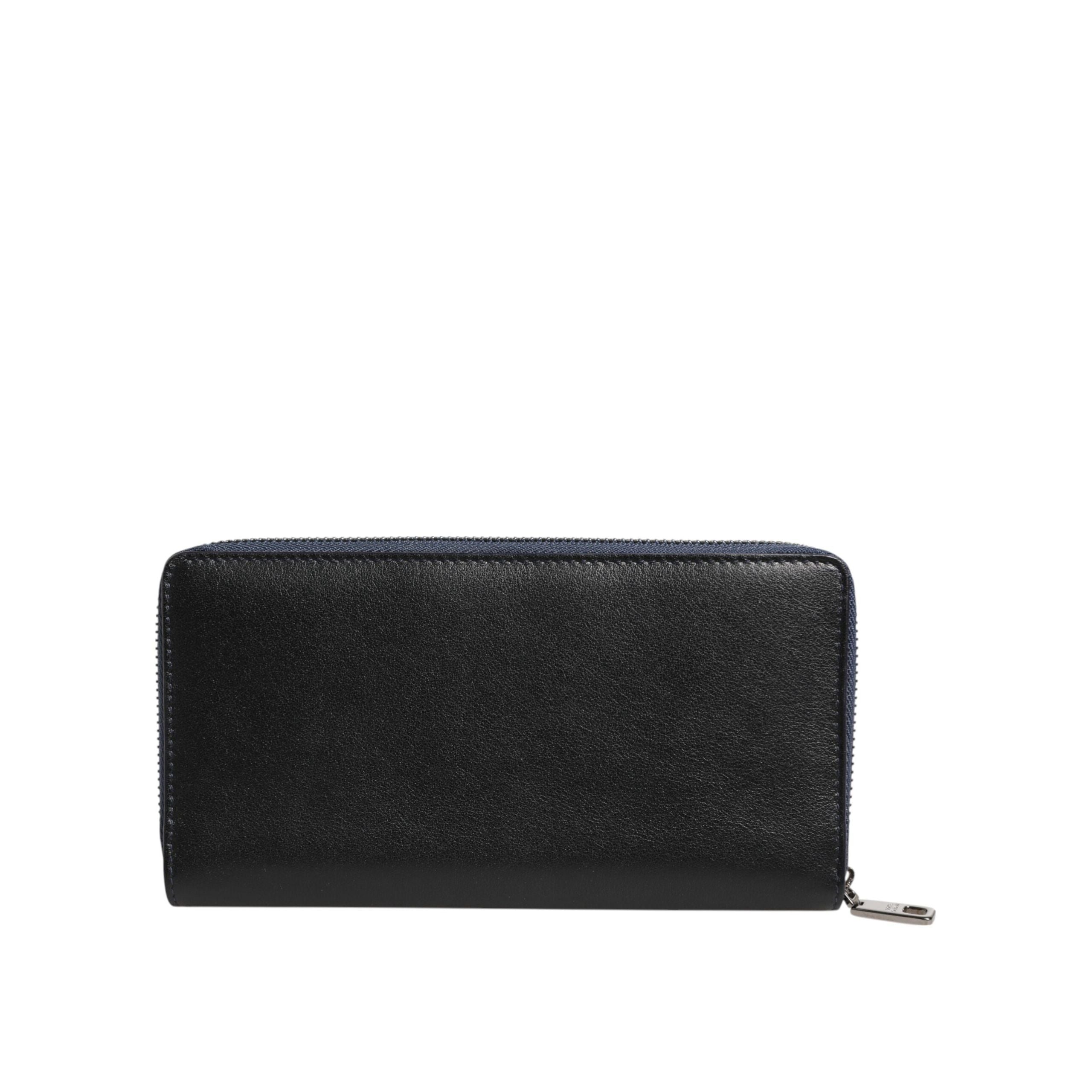 Portefeuille Clutch Continental pour homme Dolce & Gabbana en cuir exotique noir et bleu