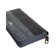 Portefeuille Clutch Continental pour homme Dolce & Gabbana en cuir exotique noir et bleu