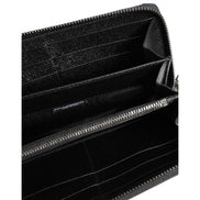 Dolce & Gabbana Black Leather #DGFAMILY Zipper Continental Wallet