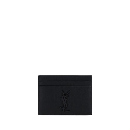 Portafoglio Saint Laurent in pelle di capra nera