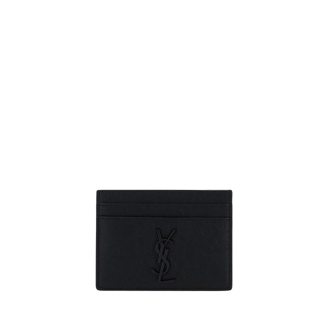 Portafoglio Saint Laurent in pelle di capra nera