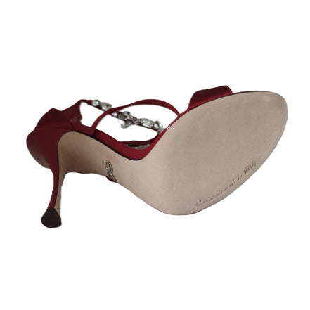 Dolce & Gabbana Sandales à talons Keira en satin rouge et cristaux