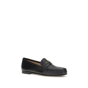 Chloé Black Leather Slip-On Loafers