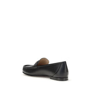 Chloé Black Leather Slip-On Loafers