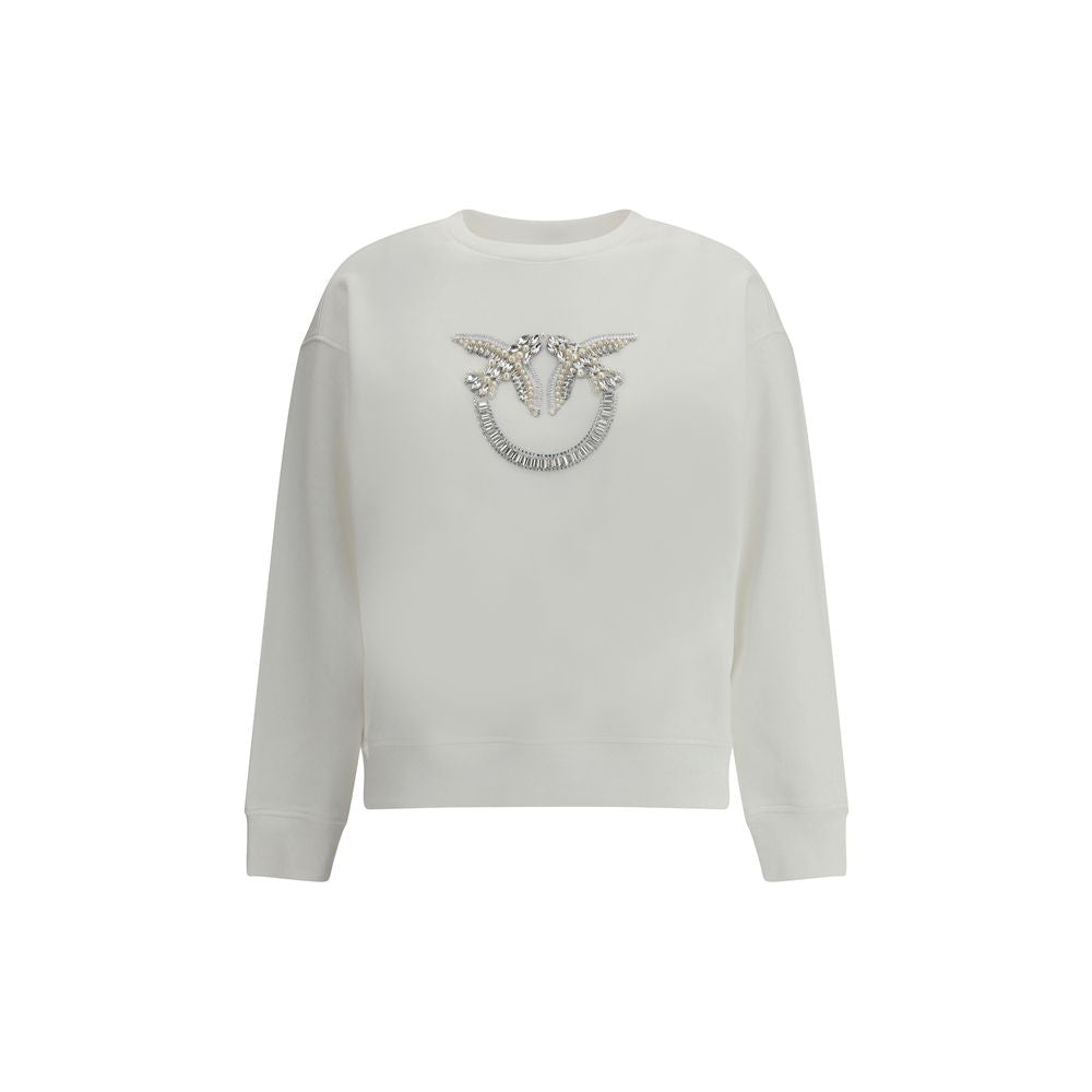 PINKO White Embroidered Logo Sweatshirt