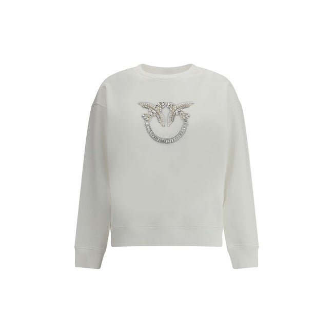 PINKO White Embroidered Logo Sweatshirt