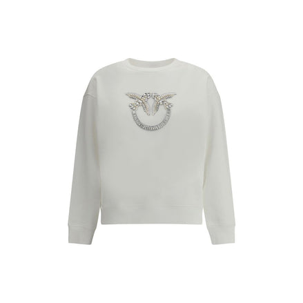 PINKO White Embroidered Logo Sweatshirt