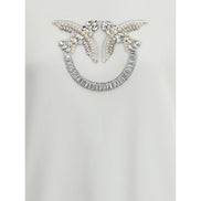 PINKO White Embroidered Logo Sweatshirt