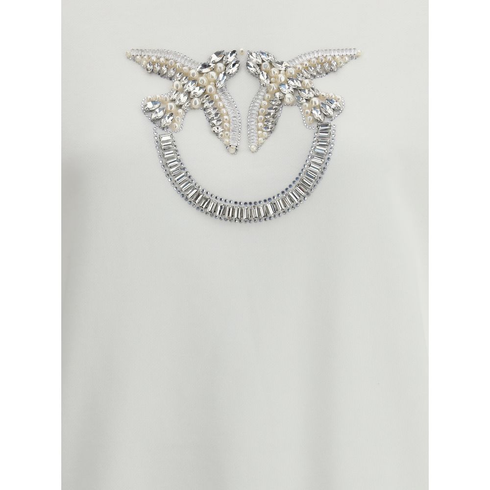 PINKO White Embroidered Logo Sweatshirt