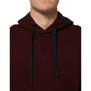 Dolce & Gabbana Burgundy Cotton Plaid Lined Hoodie