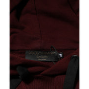Dolce & Gabbana Burgundy Cotton Plaid Lined Hoodie