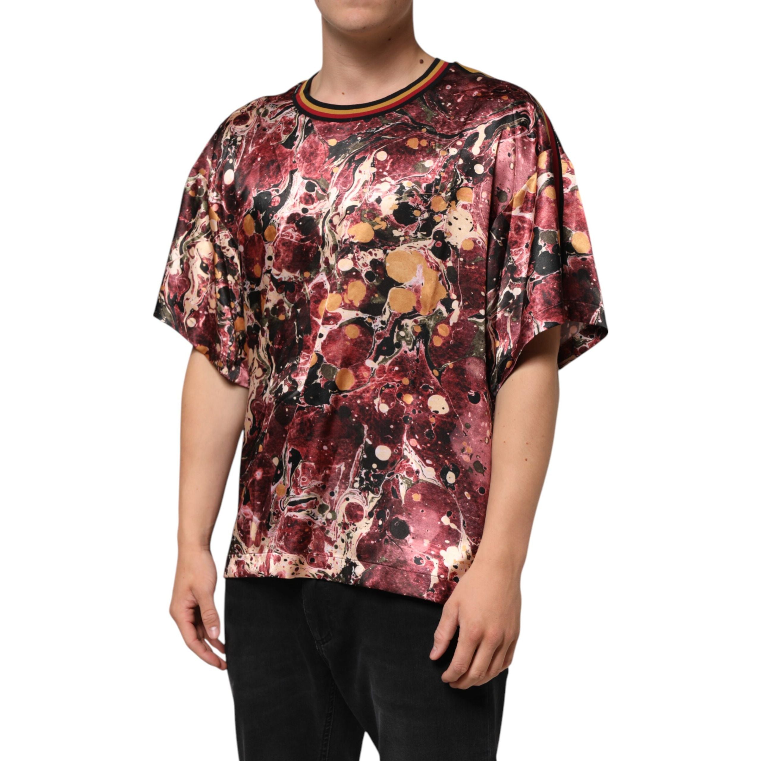 Dolce & Gabbana Multicolor Marble Print Oversize T-shirt
