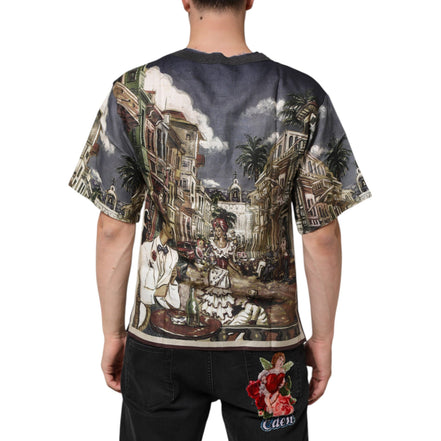 T-shirt Girocollo Uomo Dolce & Gabbana in Lino Palermo Jazz Club