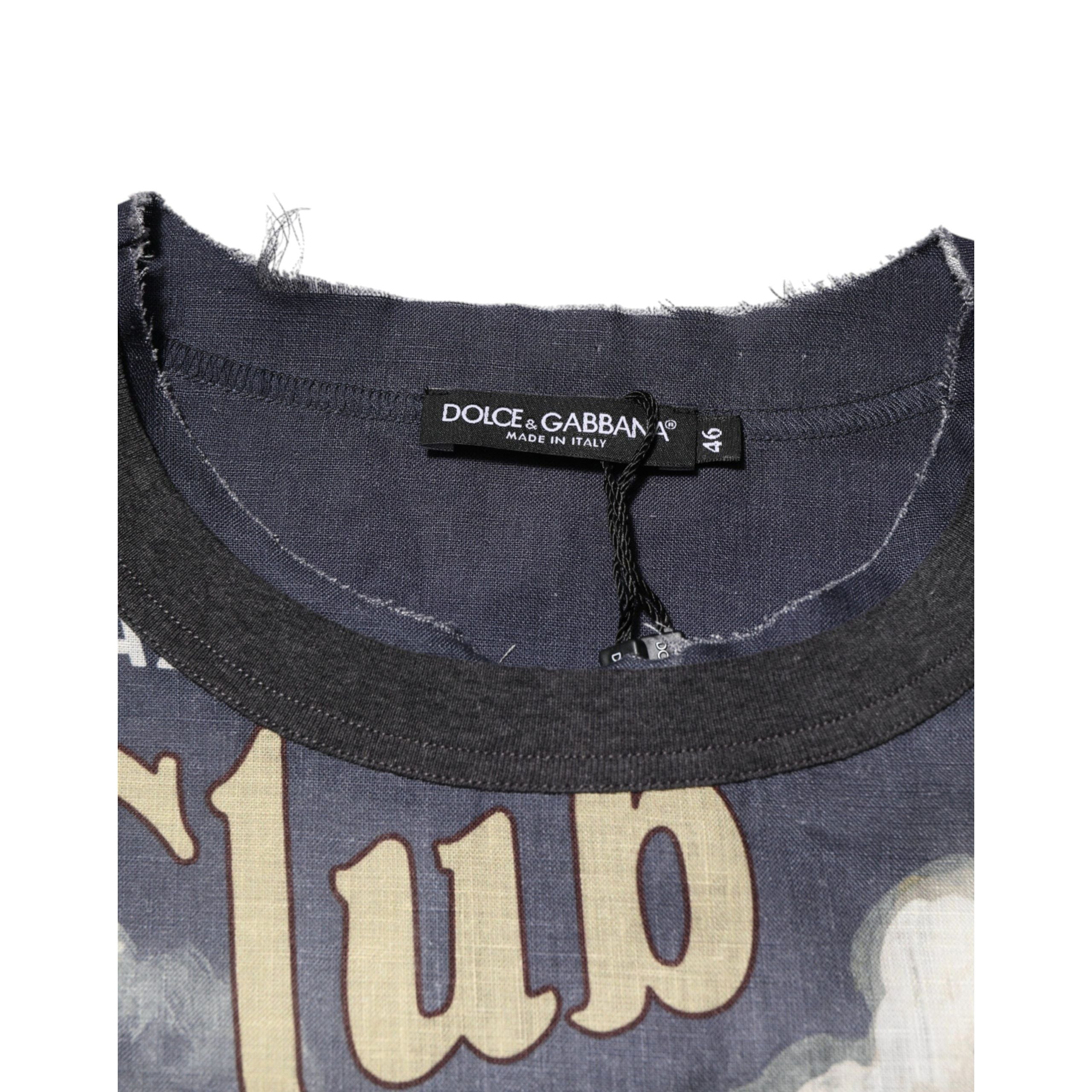 T-shirt Girocollo Uomo Dolce & Gabbana in Lino Palermo Jazz Club